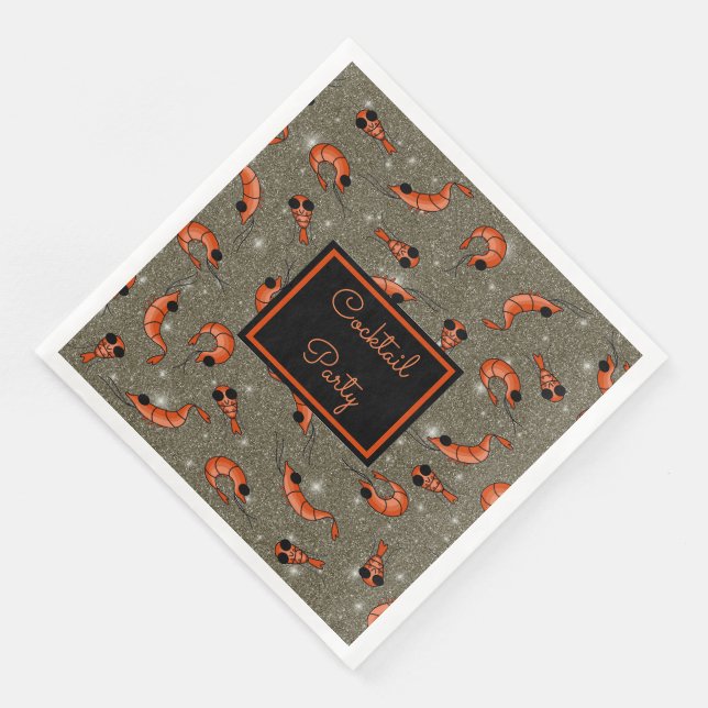 Räkor Party över hela Ställe Napkins Pappersservett (Hörn)