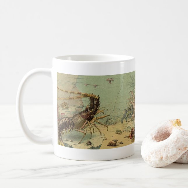 Räkor, Undervattensliv, Gamla Havsdjur Kaffemugg (Med munk)