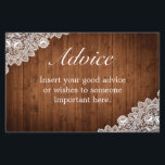 Råkort för Rustic Wood & White Snöre Bröllop<br><div class="desc">Råkort för bröllop. Rustic stil med träplankbakgrund och vit snöre-deka. Det finns fler artiklar i vår butik i stil. Du kan redigera designen ytterligare,  ändra färg,  typsnitt och lägga till extra genom att klicka på länken "anpassa ytterligare".</div>