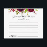 Råkort för Rustig  Burgundy Blommigt Bröllop Vykort<br><div class="desc">Detta kort för råd från blommigt bröllop är perfekt för ett modernt bröllop. Utformningen har blommor med rosa, , röd, burgund och insida vattenfärg med grönt bladage. De här korten är perfekter för bröllop, möhippa, babydusch, studentfest och mycket mer. Anpassa korten med namn från bruden och brudgummen, blivande föräldrar eller...</div>