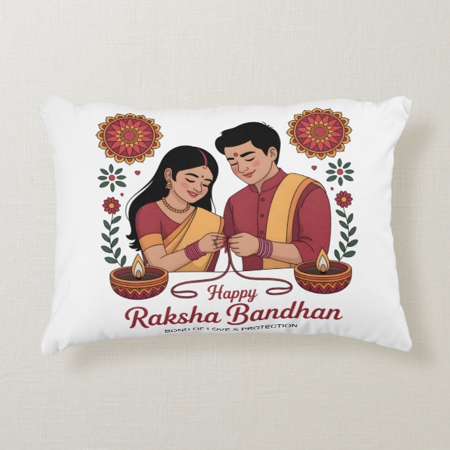 Raksha Bandhan accentkudde Prydnadskudde (Framsidan)