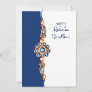 Raksha Bandhan Blue- and White Greeting Card Kort