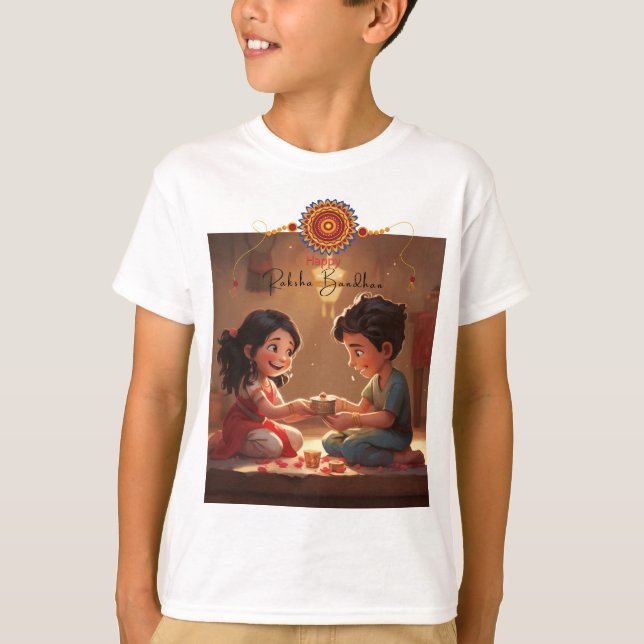 Raksha Bandhan Brother och Sister Kids T-shirt (Framsida)