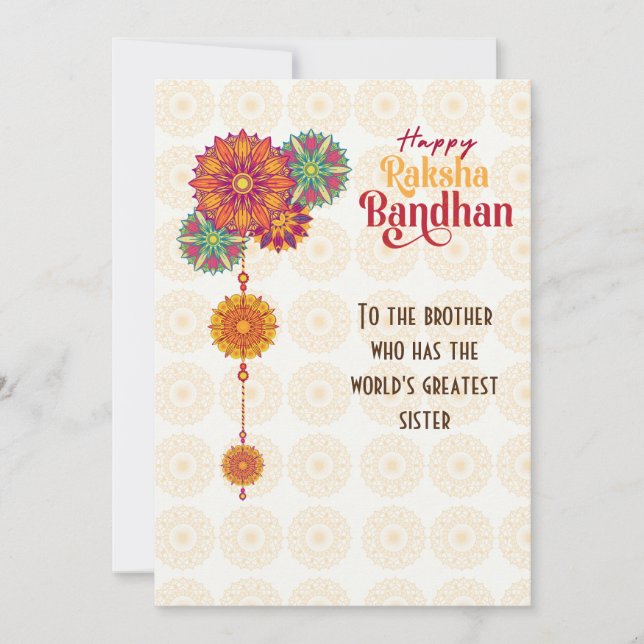 Raksha Bandhan Card| Personlig | Redigerbar text Julkort (Framsida)