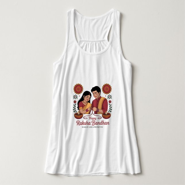 Raksha Bandhan  Flowy Racerback Tank Top Linne Med Racerback (Design framsida)