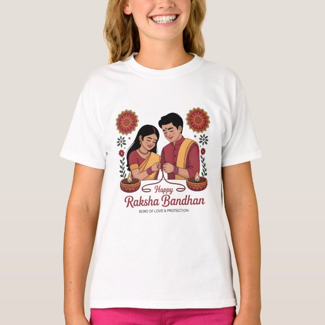 Raksha Bandhan  Girls' Tri-blend T-Shirt (Framsida)