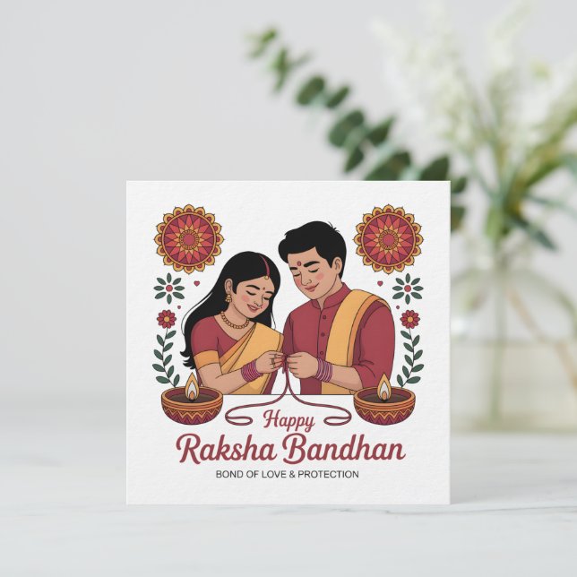 Raksha Bandhan-inbjudan Inbjudningar (Stående Fram)