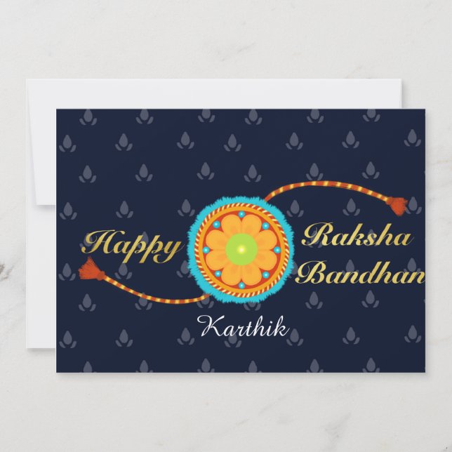 Raksha bandhan-kort med namn och meddelande, Rakhi Kort (Framsida)