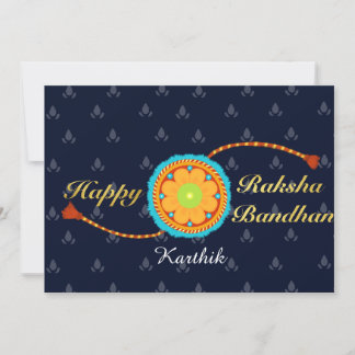 Raksha bandhan-kort med namn och meddelande, Rakhi Kort