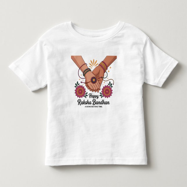 Raksha Bandhan Peuters finstickad t-shirt (Framsida)