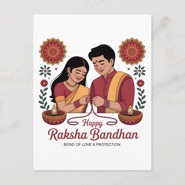 raksha bandhan postkort vykort (Framsida)