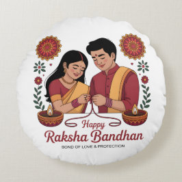 Raksha Bandhan Round Pillow Rund Kudde