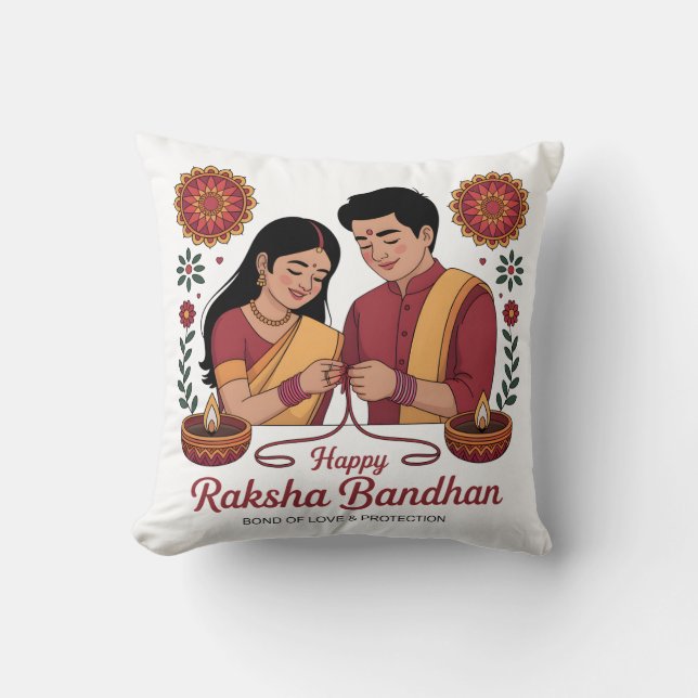 Raksha Bandhan Throw Pillow Kudde (Framsida)