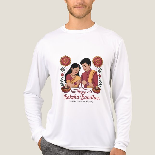 Raksha Bandhan Tri-blend Long Sleeve Shirt T Shirt (Framsida)