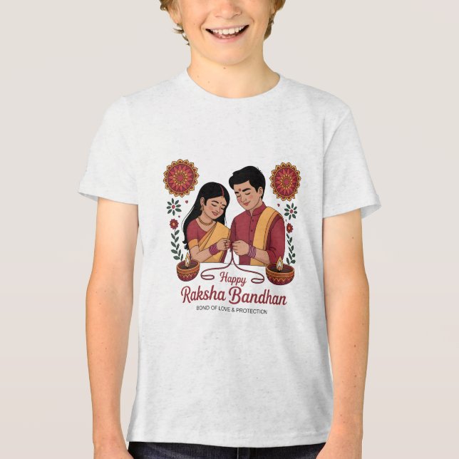 Raksha Bandhan  Youth Tri-blend T-Shirt (Framsida)