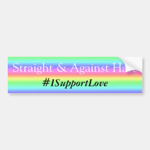 Raksträcka och mot hat, riklig #ISupportLove Bildekal