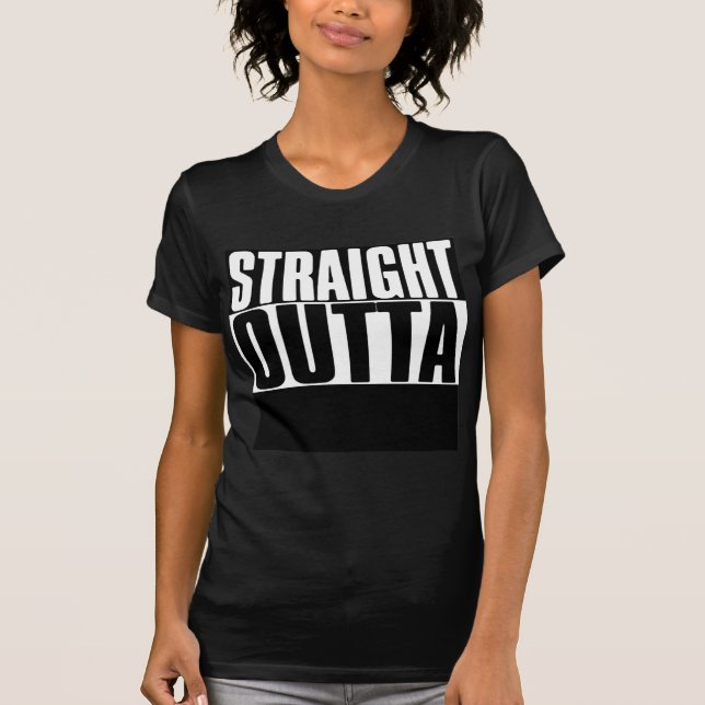 RAKSTRÄCKA OUTTA ANPASSNINGSBAR "FÖR DIN TEXT" TEE SHIRT (Framsida)