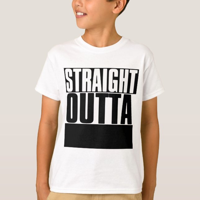 RAKSTRÄCKA OUTTA ANPASSNINGSBAR "FÖR DIN TEXT" TEE SHIRT (Framsida)