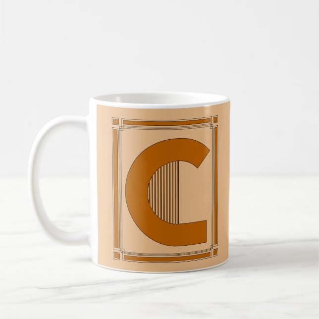 Raksträckan fodrar art déco med monogramen, brev C Kaffemugg (Vänster)