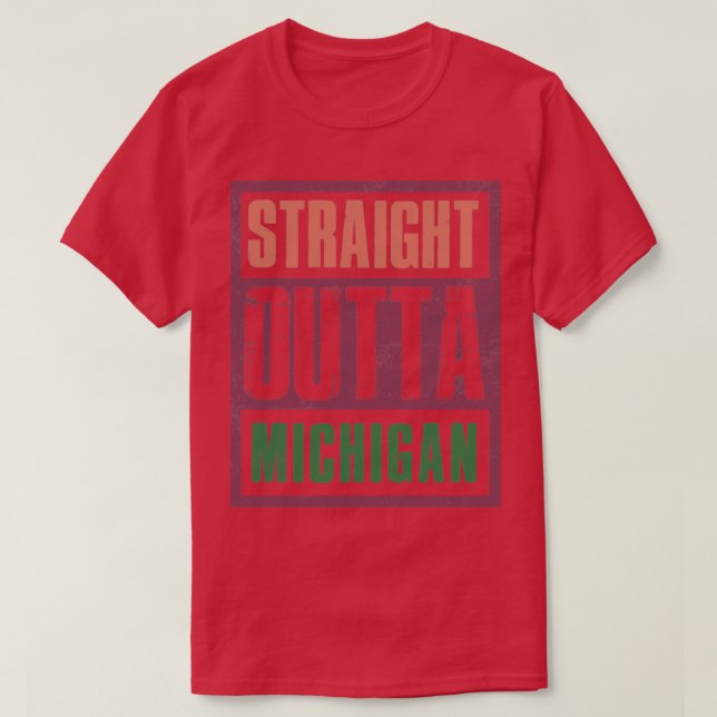 Rakt av Michigan Retro T Shirt (Design framsida)