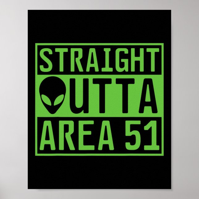 Rakt avrinningsområde 51 Alien Ufo Hunting Poster (Framsidan)