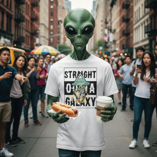 Rakt från galaxy Alien Funny-citattecken Grafik T Shirt