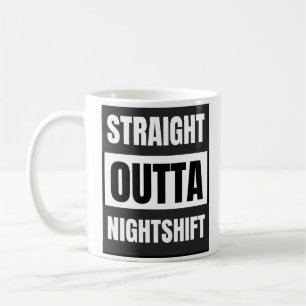 Rakt från nattskiftet kaffemugg