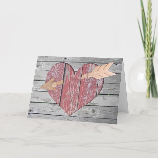 Rakt genom mitt hjärthälsningskort tack kort (Framsida)