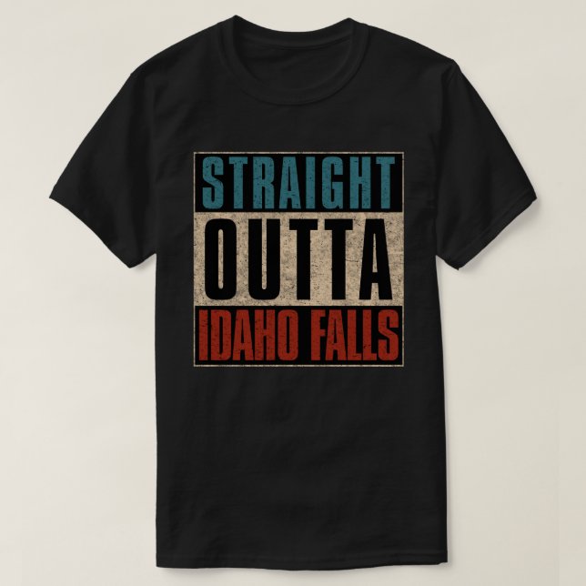 Rakt ID för Outta Idaho Falls Idaho T Shirt (Design framsida)