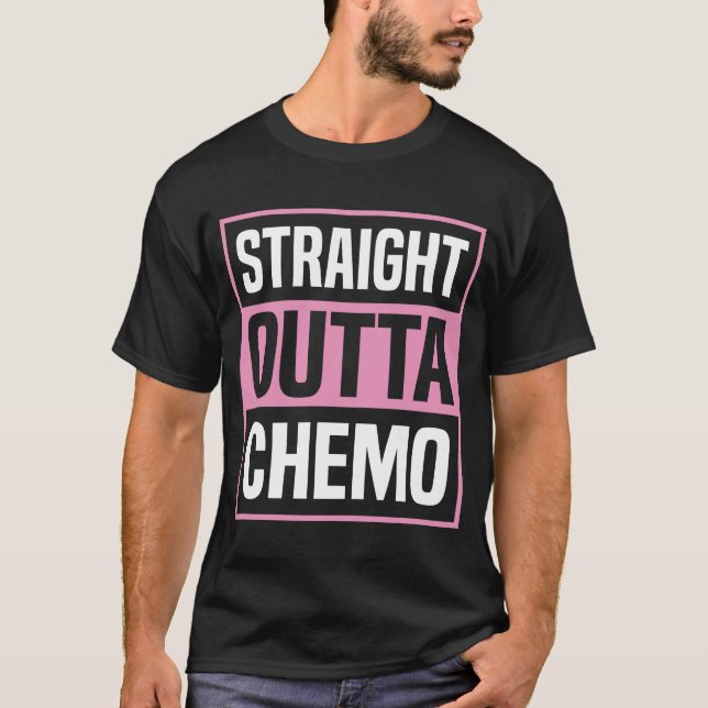 Rakt medvetande om bröstcancer hos Outta Chemo T Shirt (Framsida)