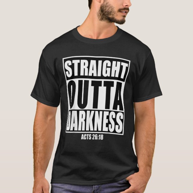 Rakt mörkrets bibliska verse designutdrag för utfa t shirt (Framsida)