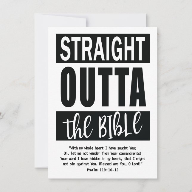 RAKT OUTTA BIBLE Bookmark Christian Study Aid Kort (Framsida)