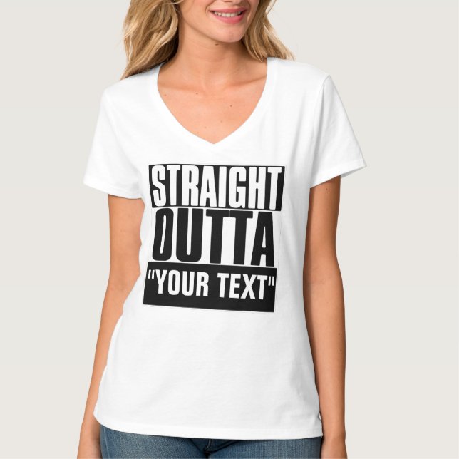 RAKT OUTTA DIN TEXT T-Shirt (Framsida)
