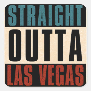 Rakt Outta Las Vegas Nevada NV Fyrkantigt Klistermärke