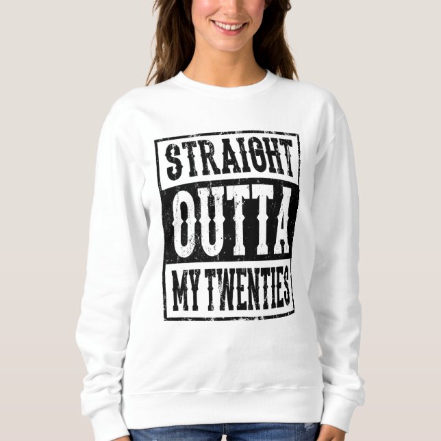 RAKT OUTTA MIN TWENTIES 20 födelsedagsgåva T Shirt (Framsida)