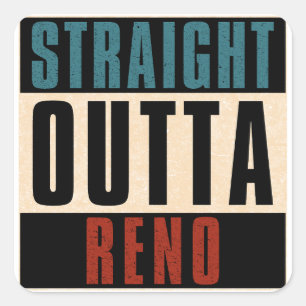 Rakt Outta Reno Nevada NV Fyrkantigt Klistermärke