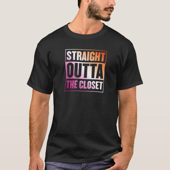 Rakt Pridet för Lesbisken Closet Aesthetic T Shirt (Framsida)
