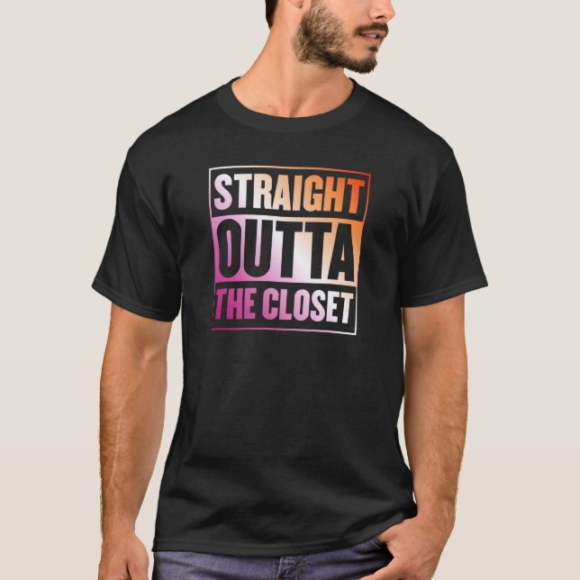 Rakt Pridet för Lesbisken Closet Aesthetic T Shirt (Framsida)
