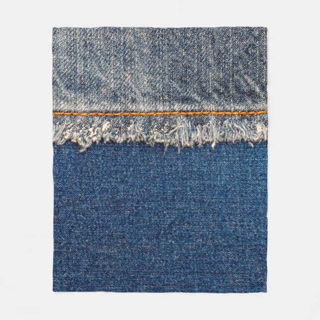 Rakt stygn med orange vid blekt den fleecefilt (Framsidan)