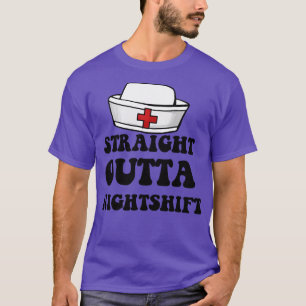 rakt ur nattskiftet söt sjuksköterska t shirt