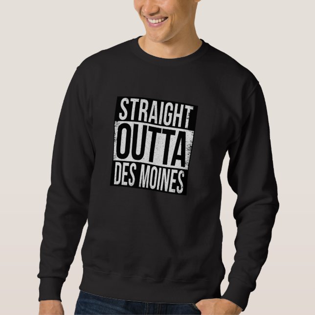 RAKT UT UR DES MOINES LÅNG ÄRMAD TRÖJA (Framsida)