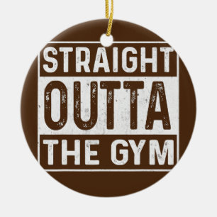 Rakt utanför Gym Fitness Bodybuilding Julgransprydnad Keramik