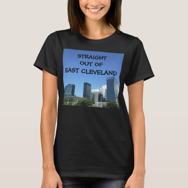 RAKT UTANFÖR ÖSTER CLEVELAND överst T Shirt (Framsida)