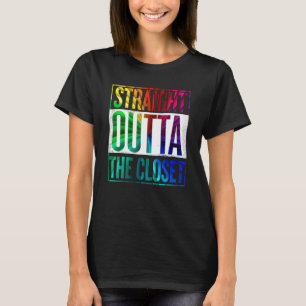 Rakt utanför stängningsområdet LGBT Gay pride T Shirt