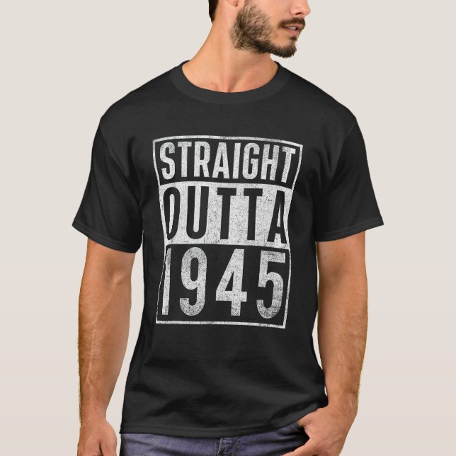 Rakt utbrott 1945 Födelsedatum T Shirt (Framsida)