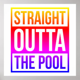 Rakt utdrag Bassäng typografisk text färgstark Poster