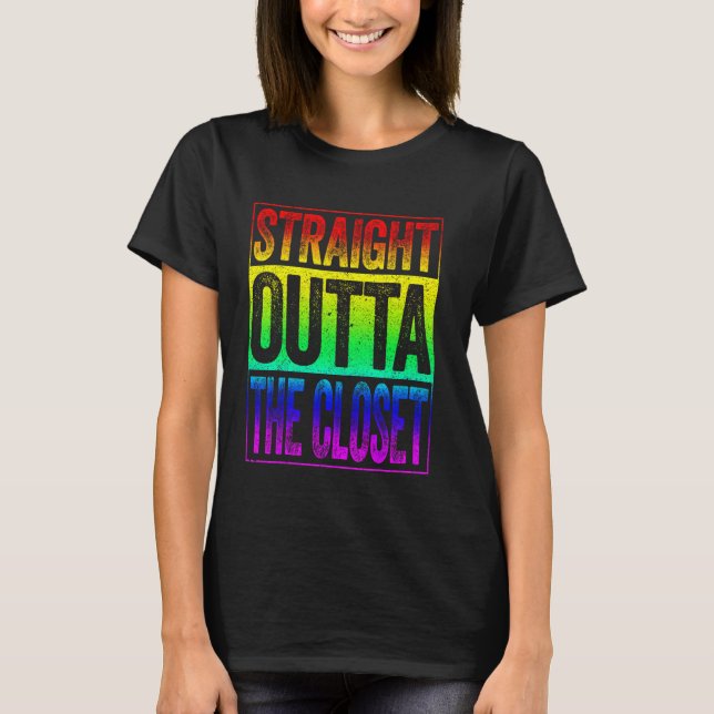 Rakt utdrag ur Pridet Closet T Shirt LGbt (Framsida)