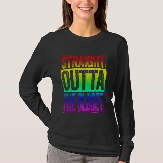 Rakt utdrag ur Pridet Closet T Shirt LGbt (Framsida)