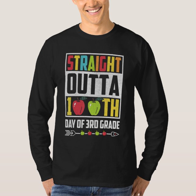 Rakt utfall 100 dagar tredje Klass T Shirt (Framsida)