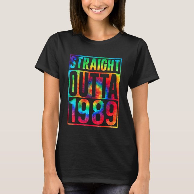 Rakt utfall 1989 Smutet 34:e födelsedagen T Shirt (Framsida)